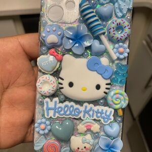 Sanrio Hello Kitty Pastel Blue Decoden Phone Case